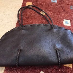 Bottega Veneta brown crescent shaped handbag